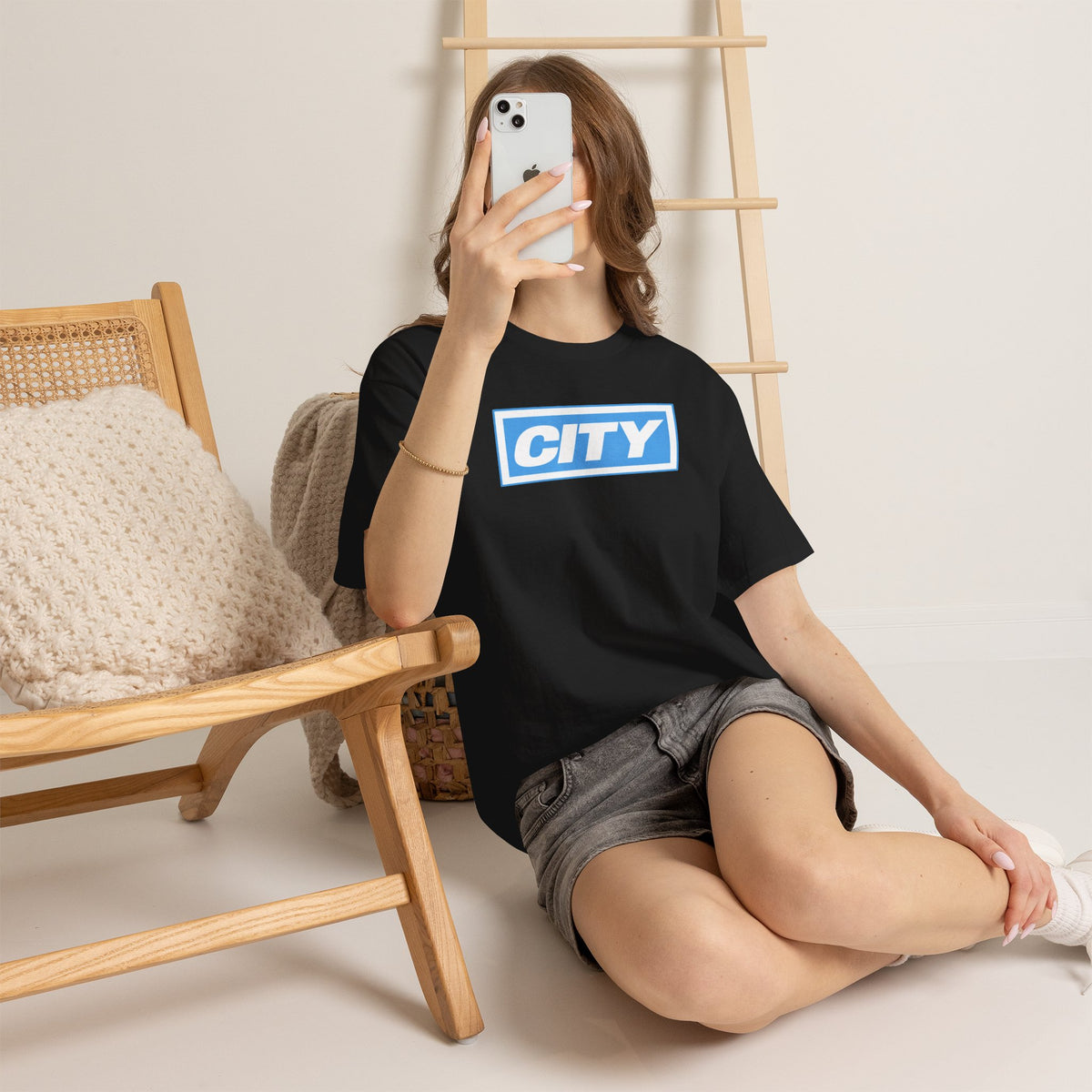 City Logo T-Shirt — Bold Blue Box Graphic Tee