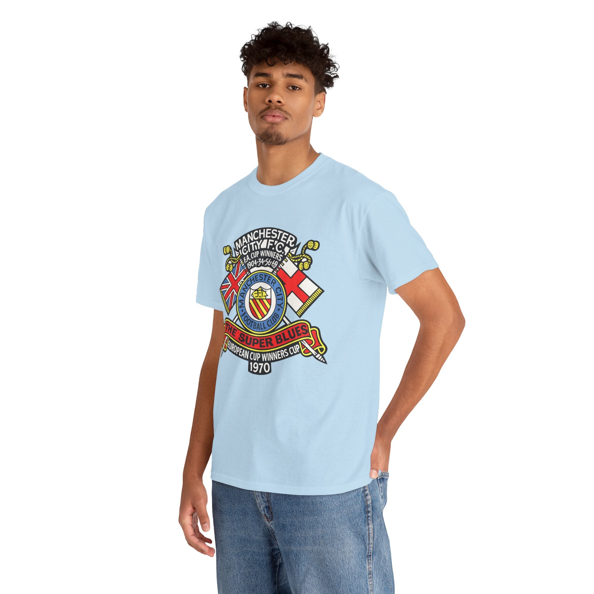 Manchester City Vintage Crest Tee — 'The Super Blues' 1970 European Cup Winners