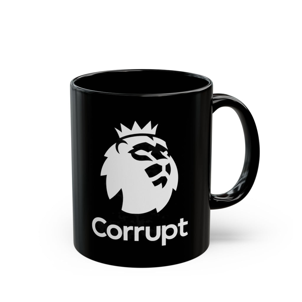 Premier League Corrupt Lion Logo Black Mug — 11oz/15oz Coffee Cup