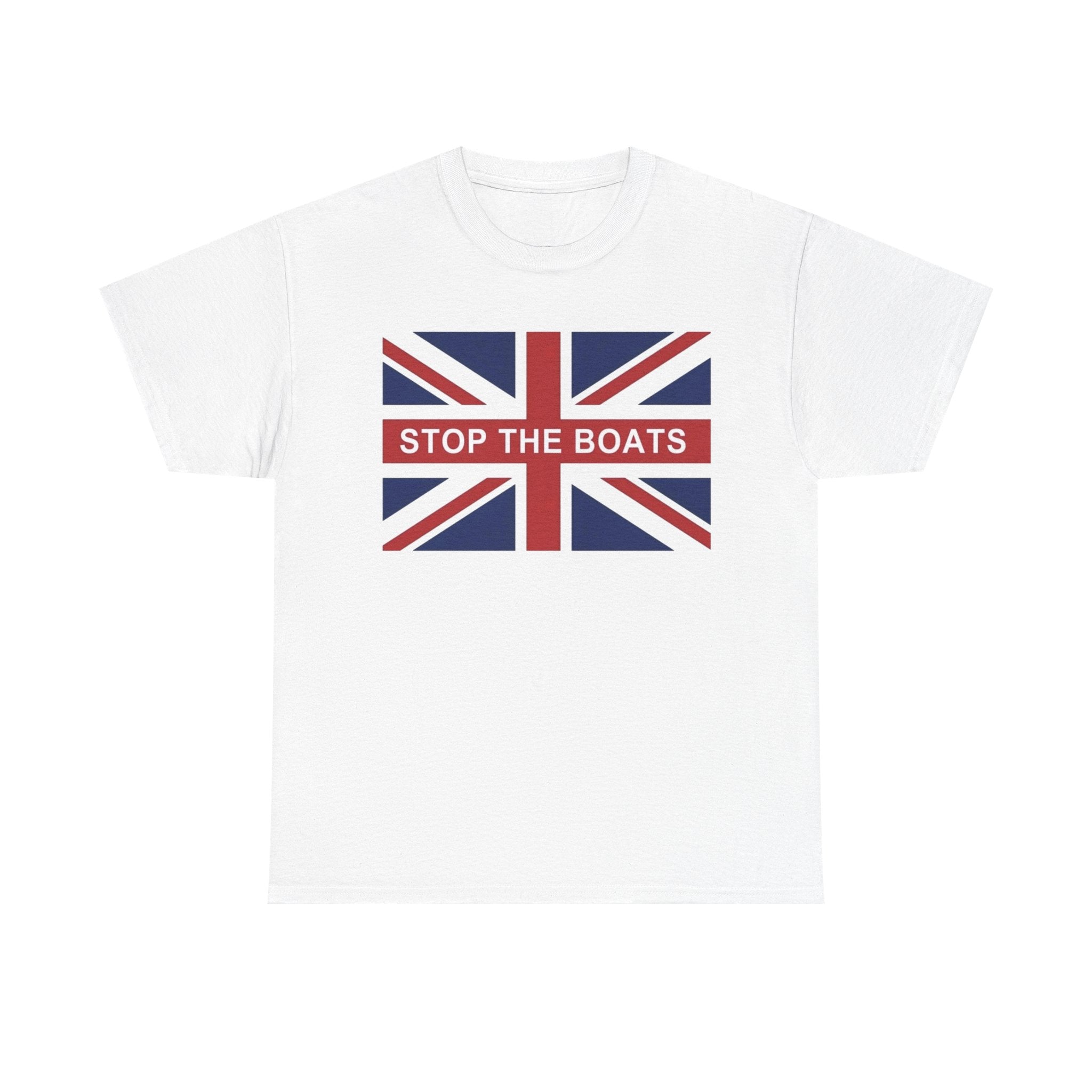 Union Jack "Stop The Boats" Political Statement Tee / T-Shirt