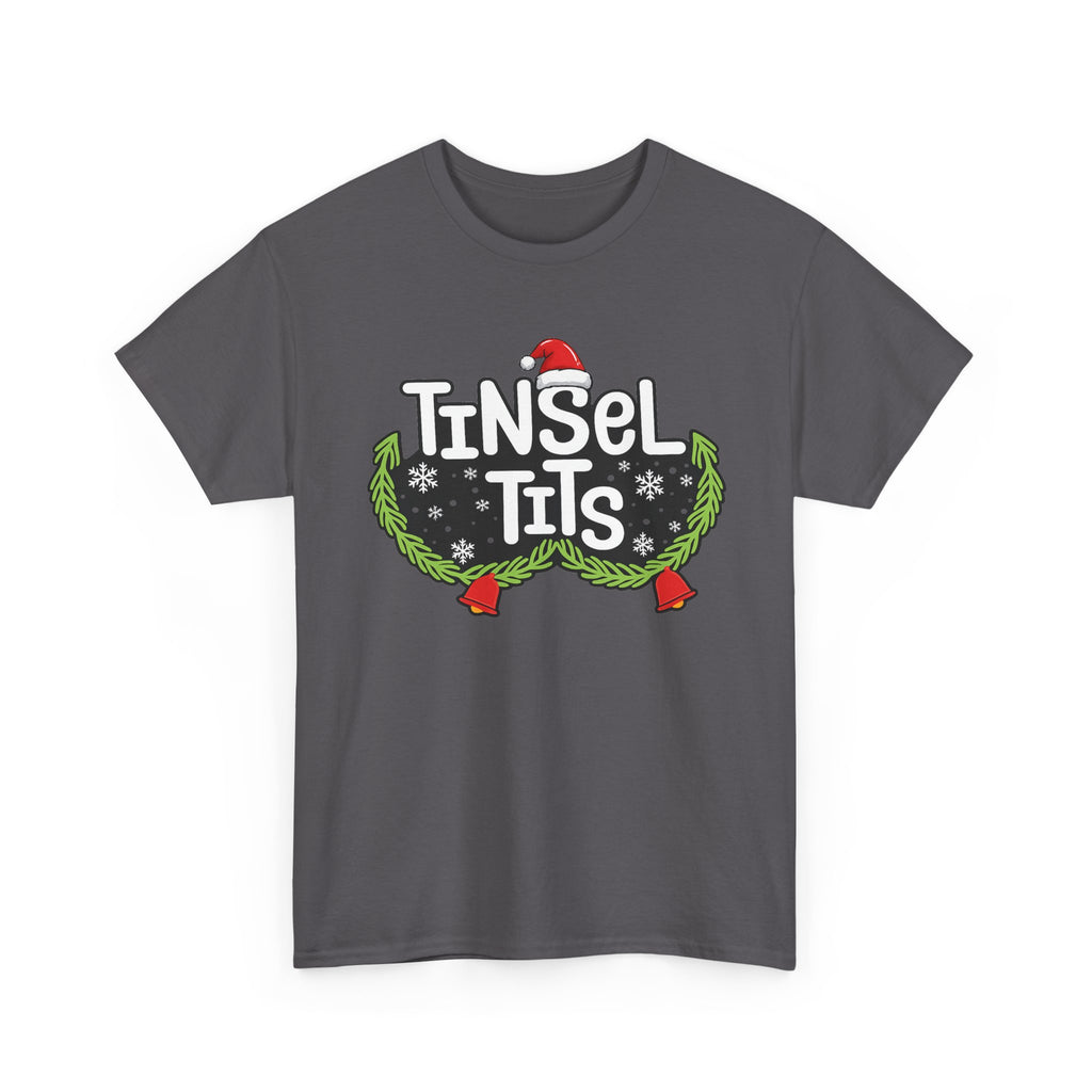 T-Shirt — "Tinsel Tits" Funny Christmas Wreath Holiday Tee