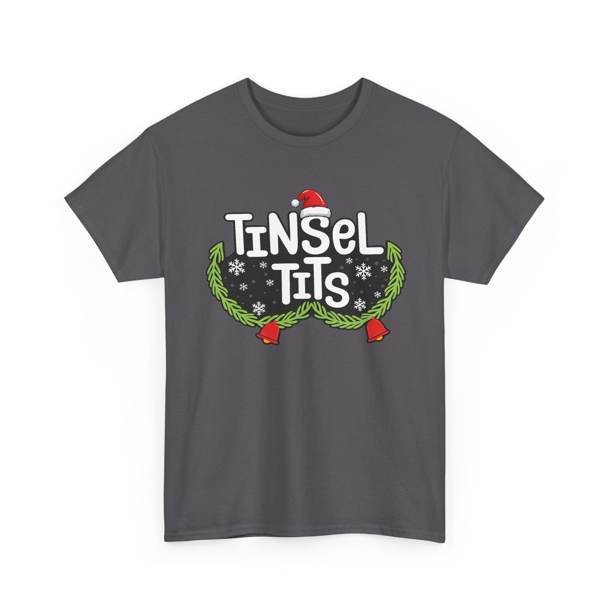T-Shirt — "Tinsel Tits" Funny Christmas Wreath Holiday Tee