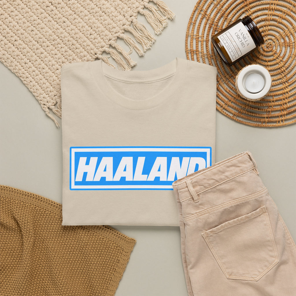 Haaland Box Logo Tee — Soccer Fan Jersey Style Shirt