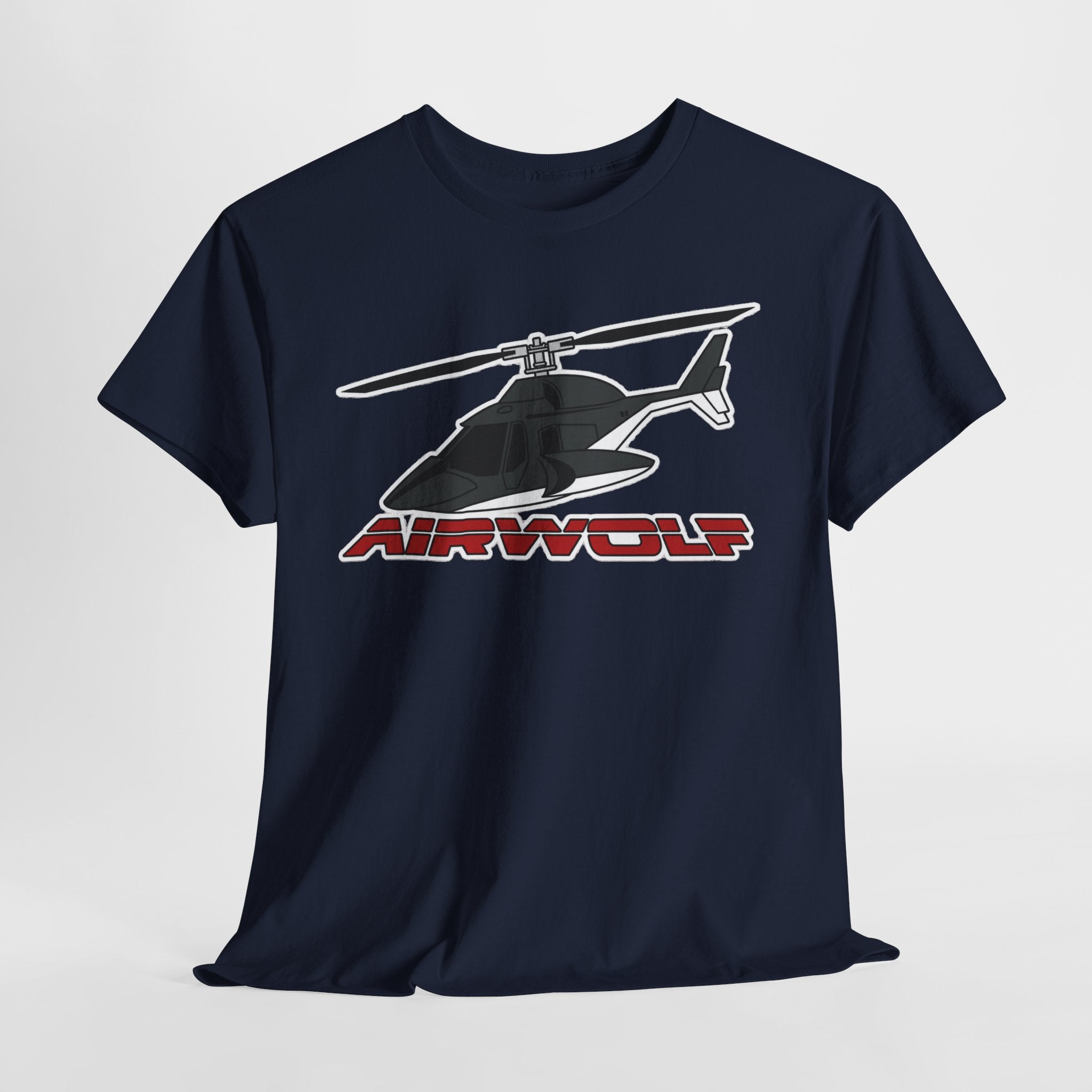 Helicopter Airwolf Tee — Retro Airwolf Logo Graphic T‑Shirt