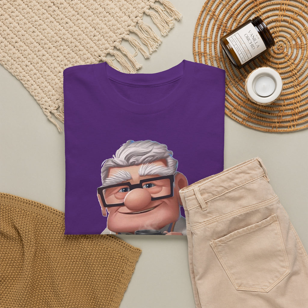 Disney Up Cartoon Grandpa Mug Graphic Tee - Cute Elderly Character T-Shirt