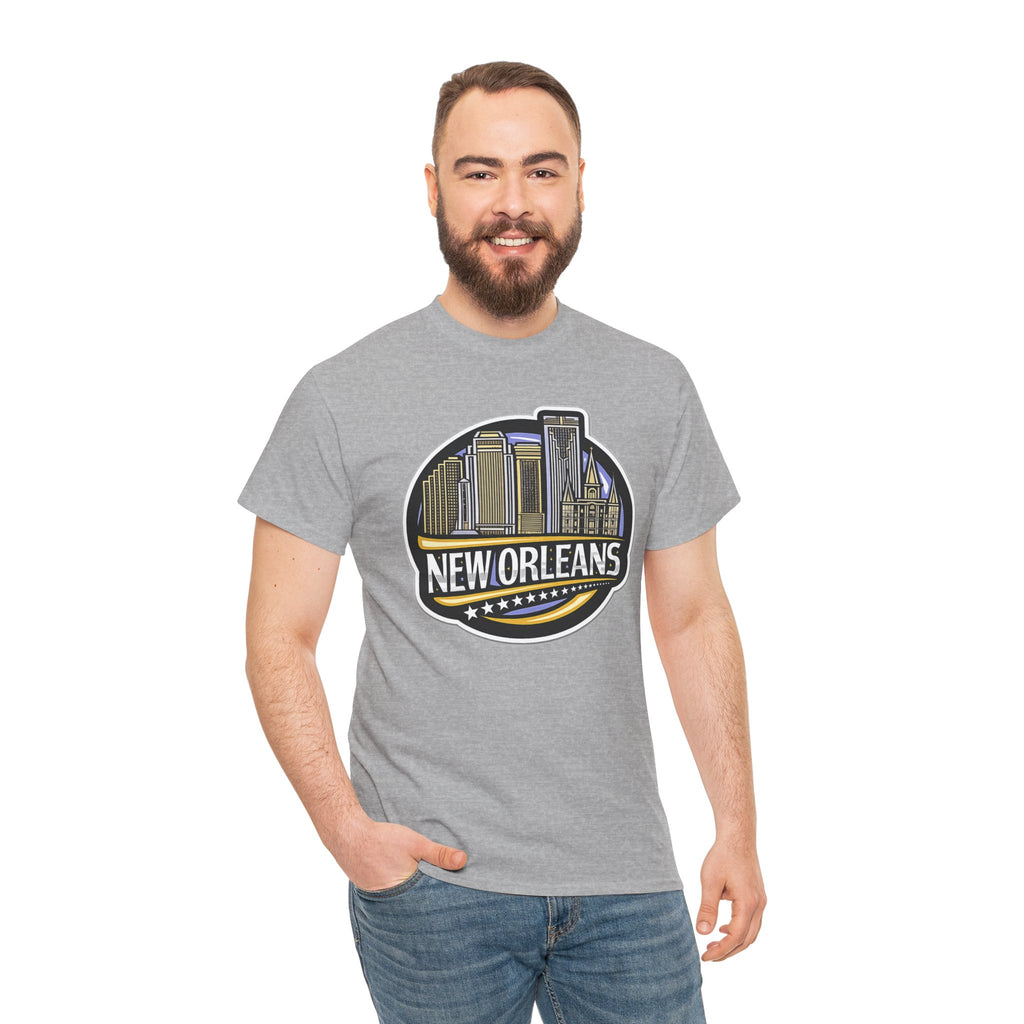 New Orleans Skyline Cotton T-Shirt — City Badge Tee