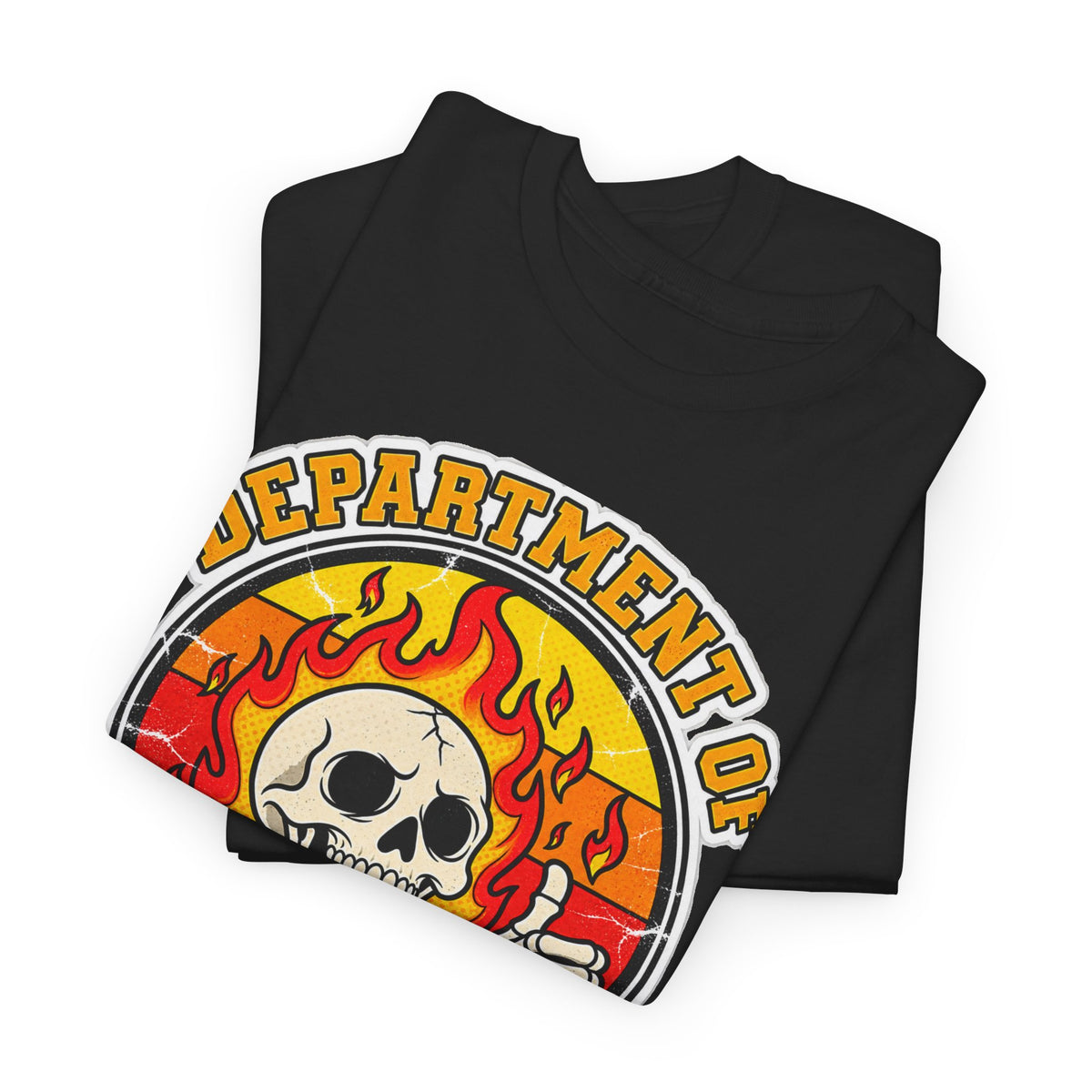 Department of Bad Decisions Skull T-Shirt — Retro Flaming Thumbs-Up Graphic Tee