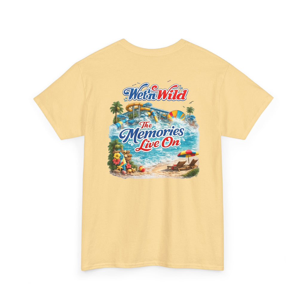 Wet'n Wild Beach Tee — "The Memories Live On" Retro Island Graphic Shirt