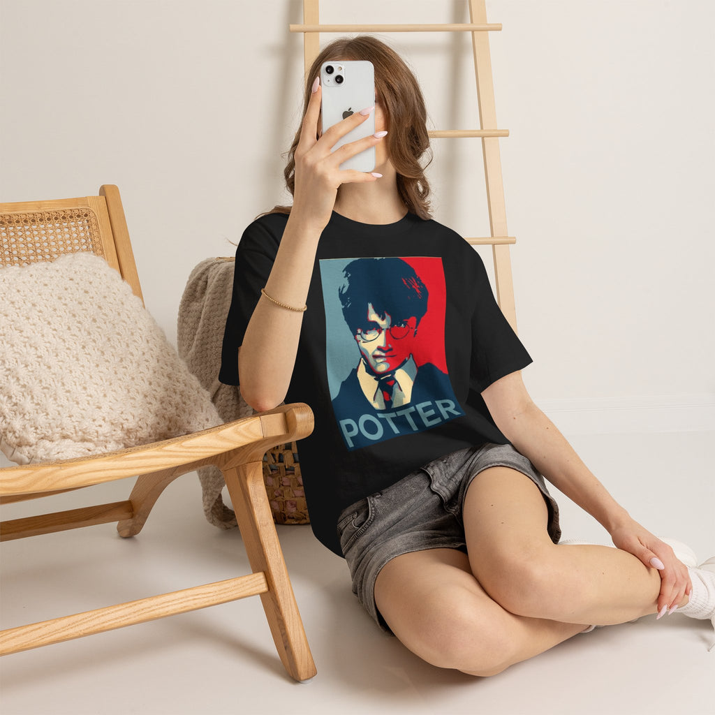 Harry Potter Inspired Vintage Wizard Portrait Cotton T‑Shirt — 'Potter' Graphic Tee