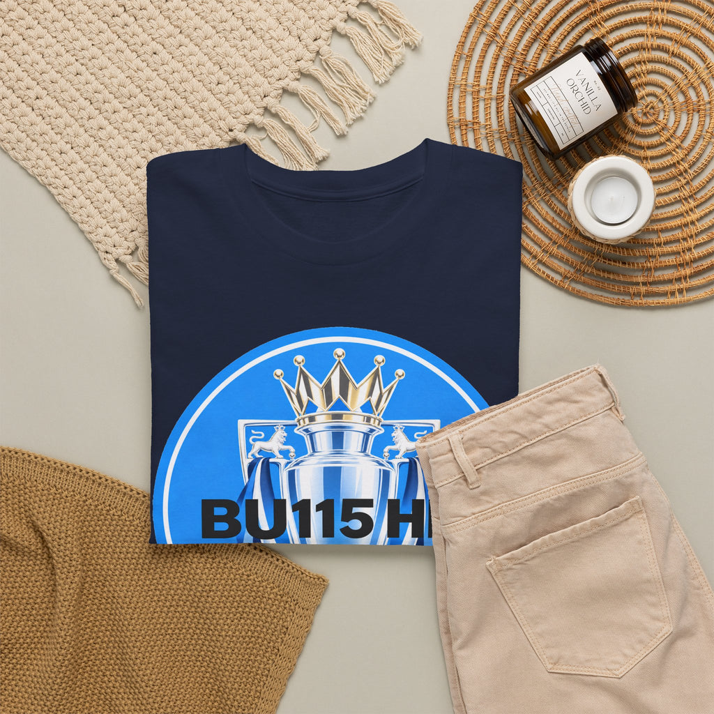 Manchester City Anti Premier League Charges Cotton T-Shirt — 'BU11SH1T' Blue Crown Football Shirt