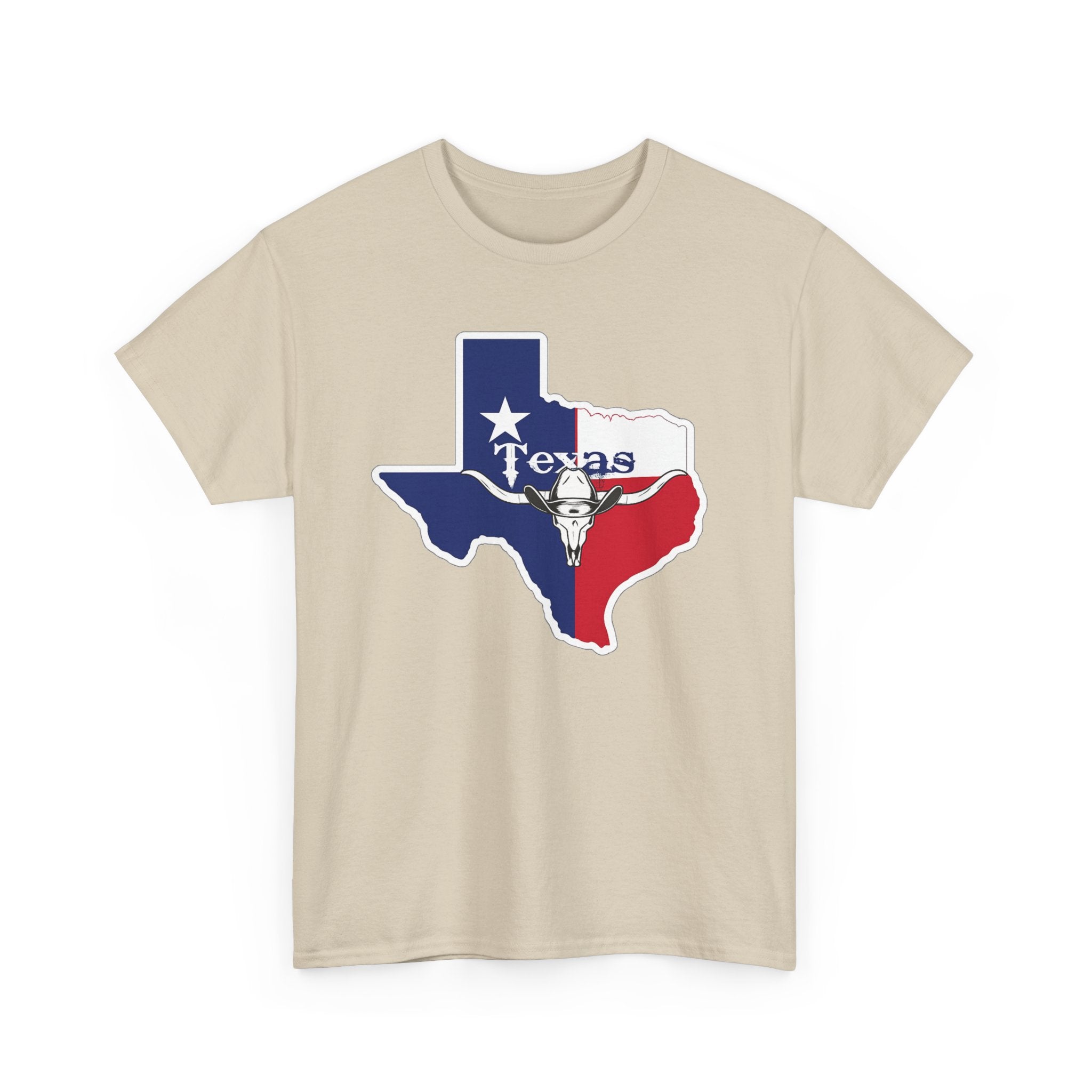 Texas Flag Outline T-Shirt — Lone Star State Map Tee with 'Texas' Text