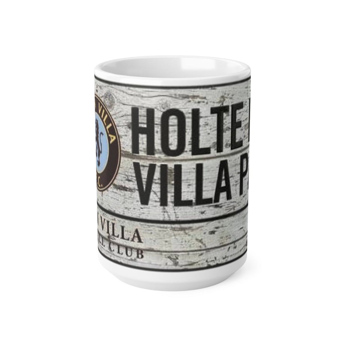 Aston Villa Holte End Retro Woodgrain Ceramic Mug — 11oz & 15oz