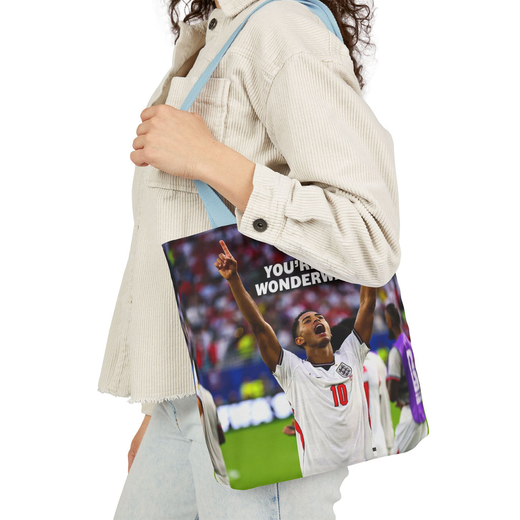 Jude Bellingham England Celebration Tote Bag – "You’re My Wonderwall" England Fan Canvas Tote