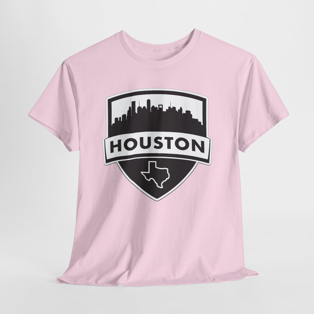 Houston Skyline Shield T-Shirt — Texas Outline City Pride Tee