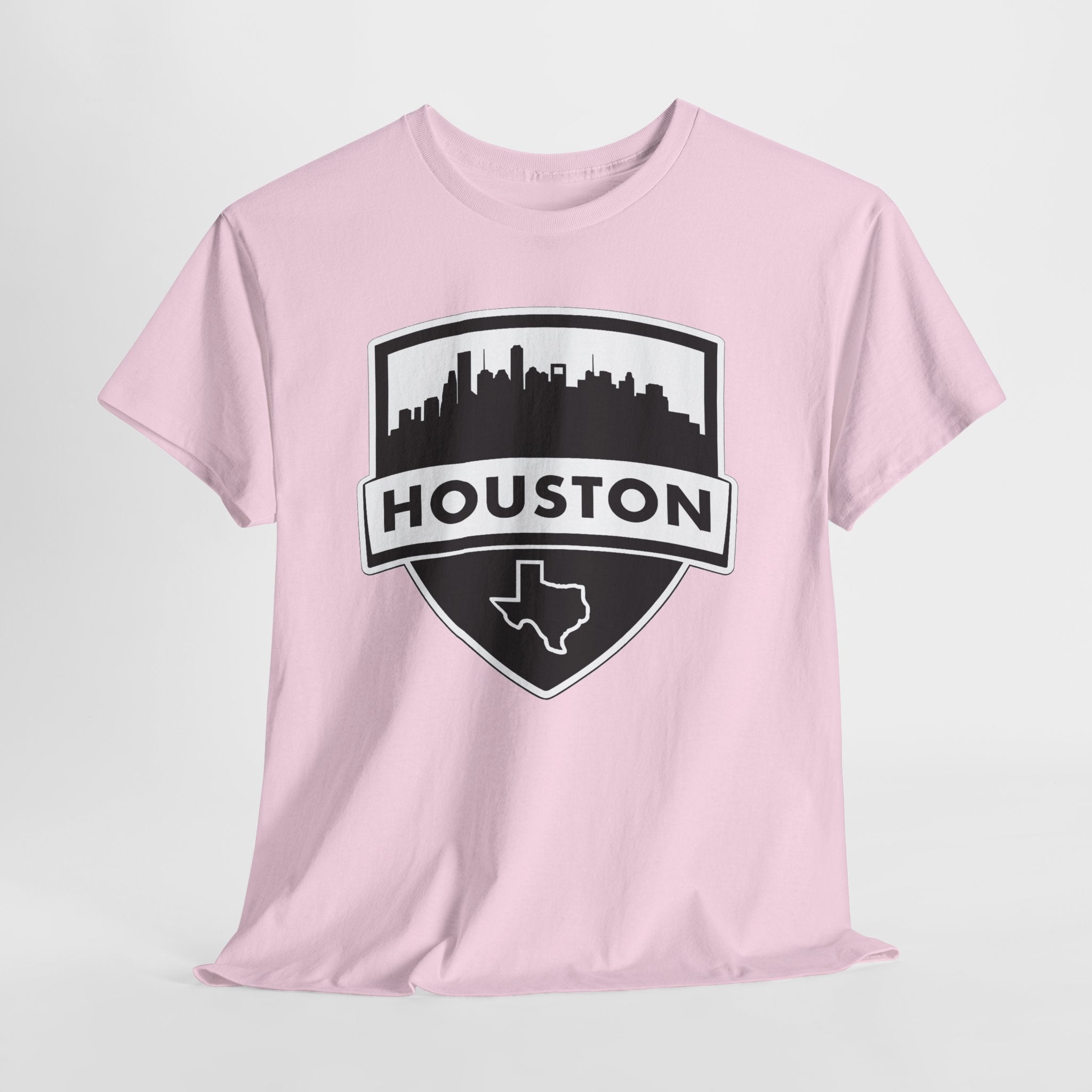 Houston Skyline Shield T-Shirt — Texas Outline City Pride Tee