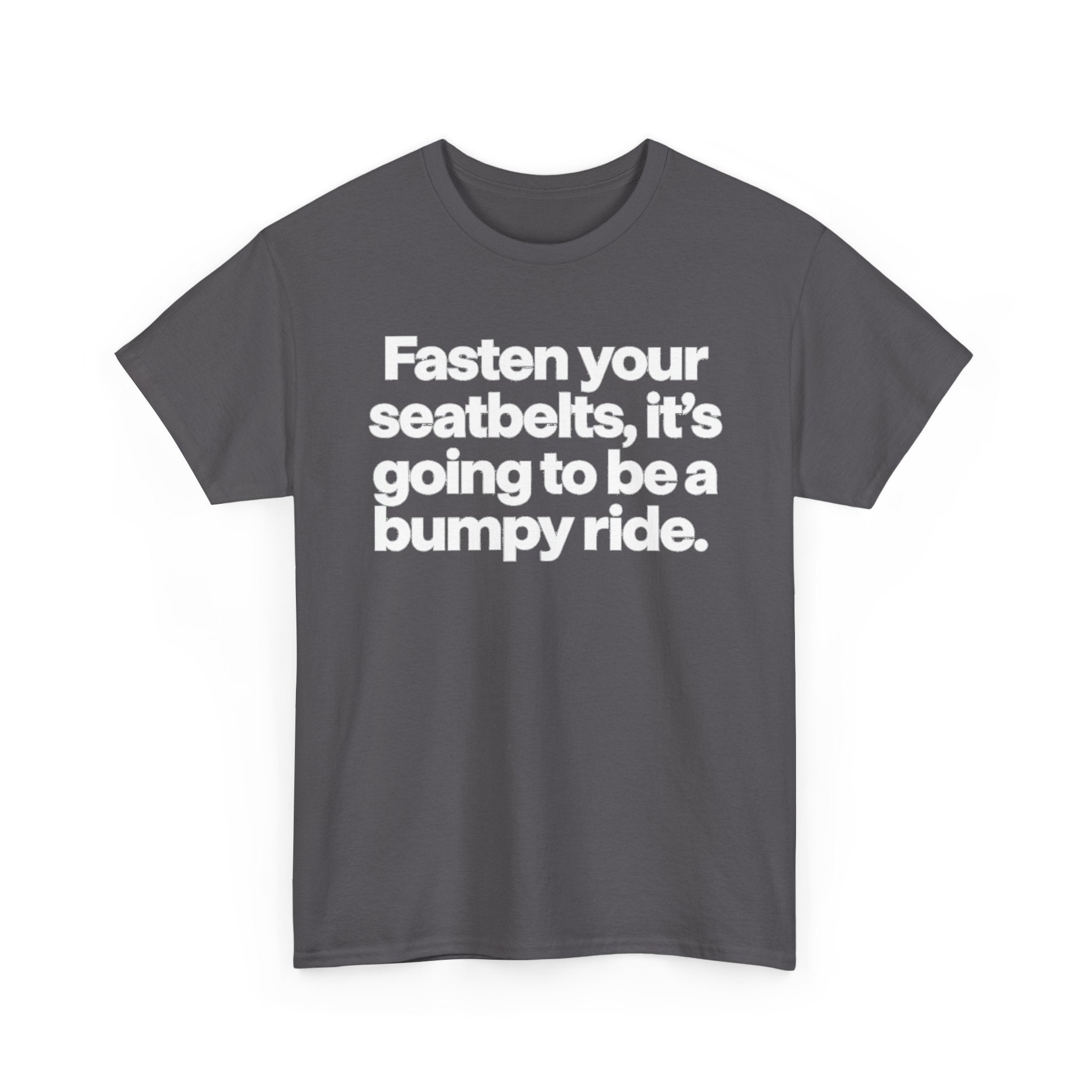 Fasten Your Seatbelts Tee — 'Fasten your seatbelts, it's going to be a bumpy ride.' Graphic T‑Shirt