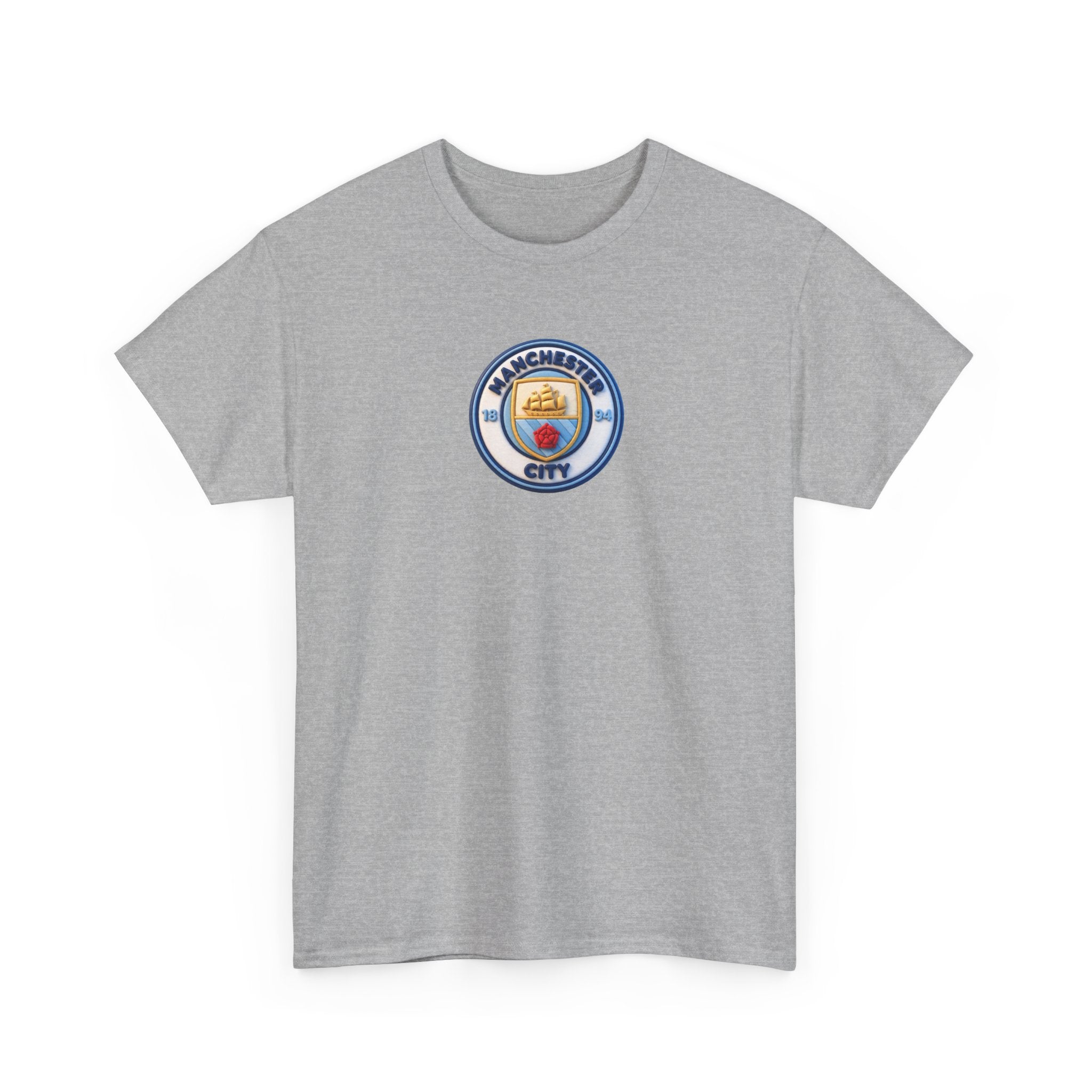 Manchester City Crest Unofficial 3D T-Shirt — Minimal Soccer Logo Tee