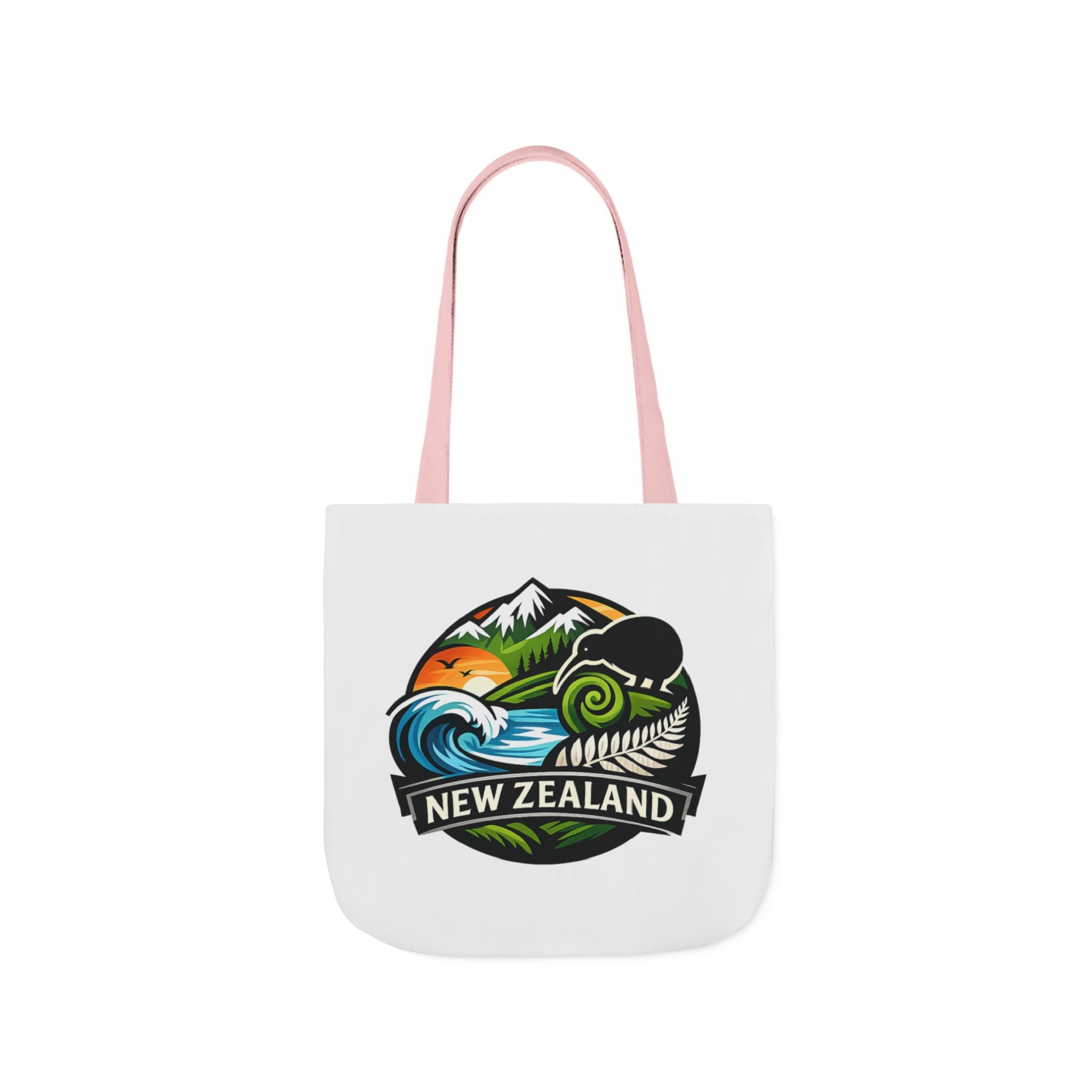 New Zealand Scenic Tote Bag — Kiwi, Mountains & Waves Canvas Tote