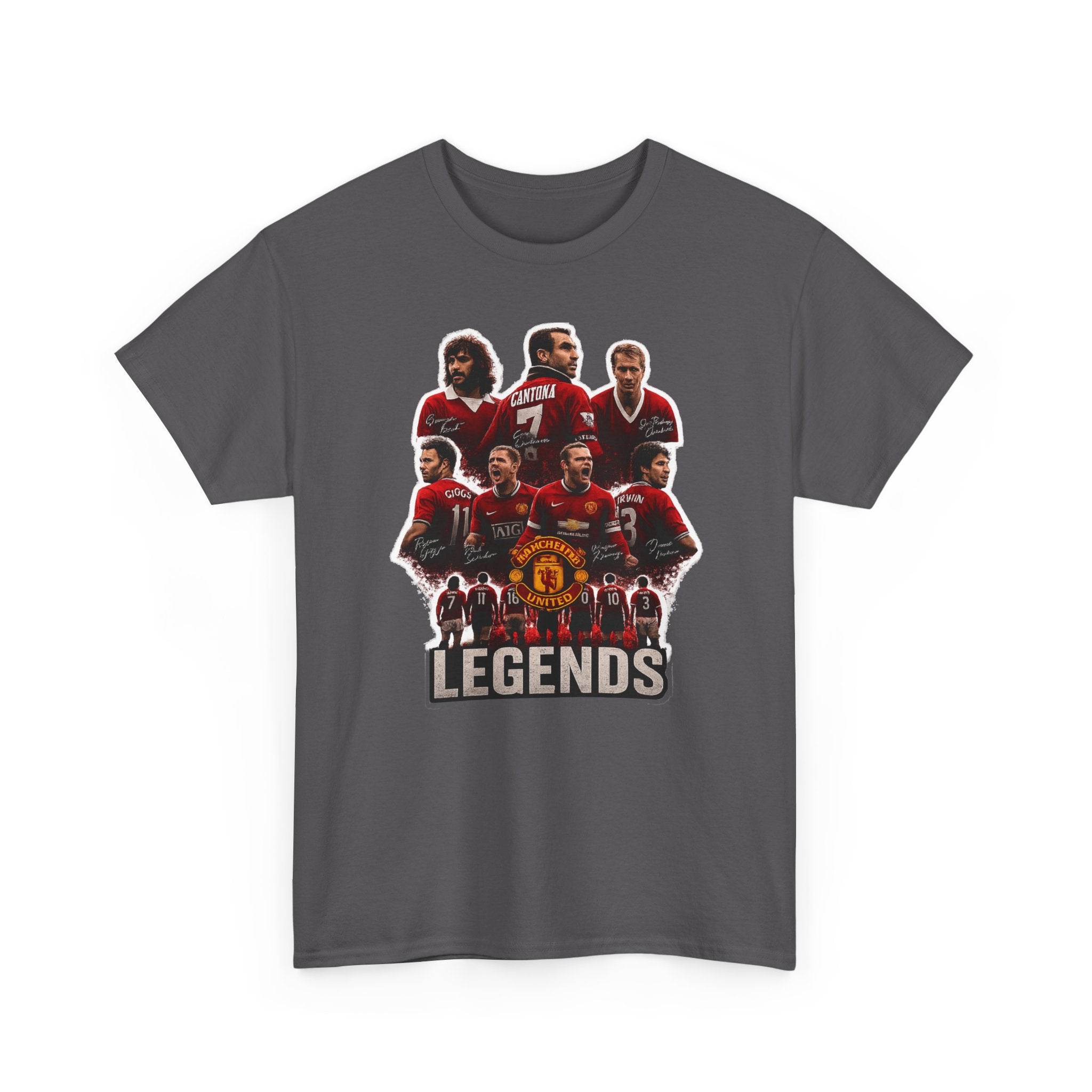 Manchester United Legends Football Team Tee — Retro Manchester United Players Graphic Shirt