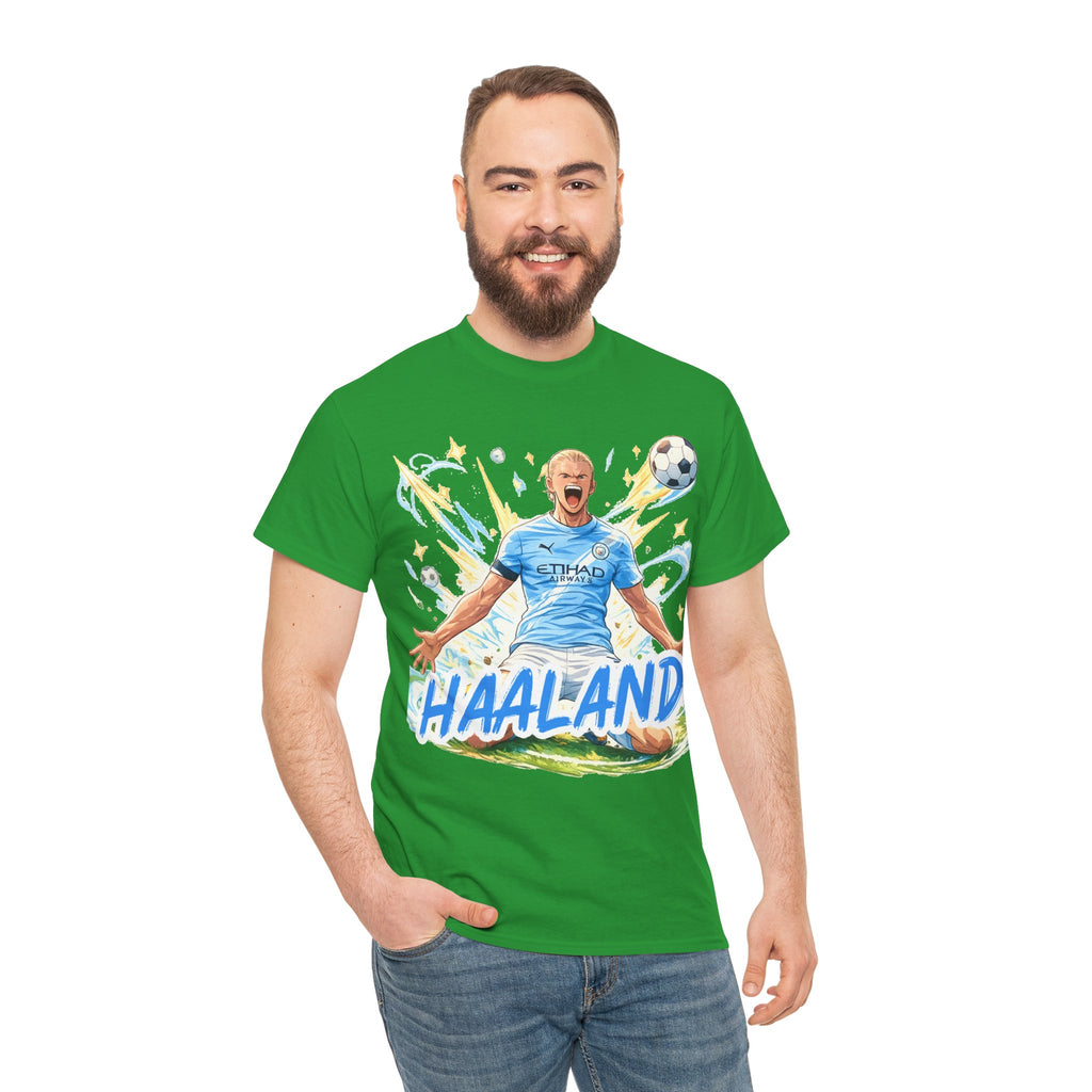 Erling Haaland Anime Fan Tee — Celebratory Football Player Graphic T-Shirt