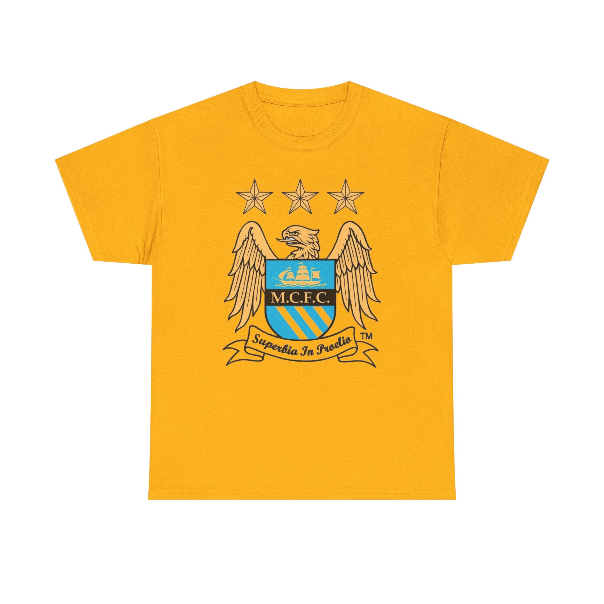 Manchester City Retro Club Crest T‑Shirt — MCFC Vintage Style Club Emblem Tee