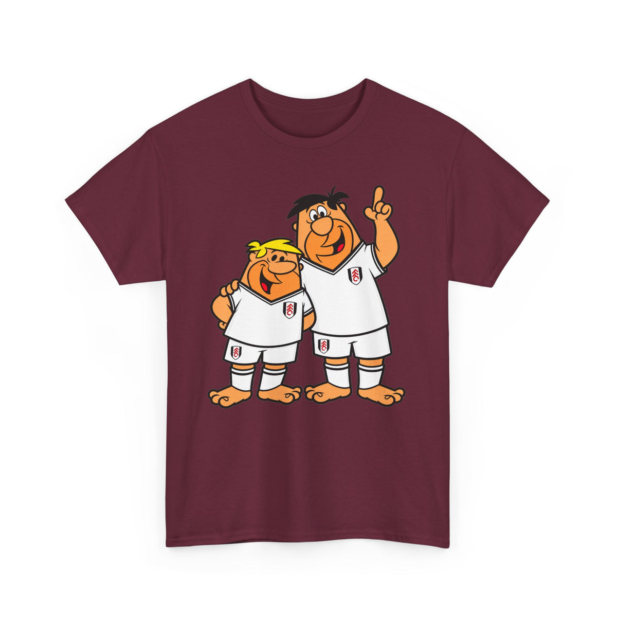 Fulham Flintstones Fred & Barney Cartoon Cotton T-Shirt Tee - Vintage Flintstones-Style Brothers Shirt