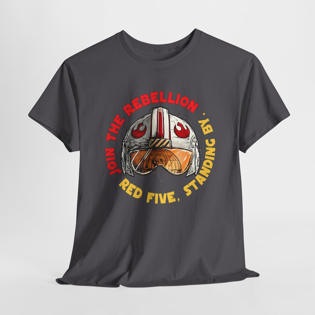 Rebel Pilot T-Shirt — "Join the Rebellion, Red Five" Vintage Helmet Design