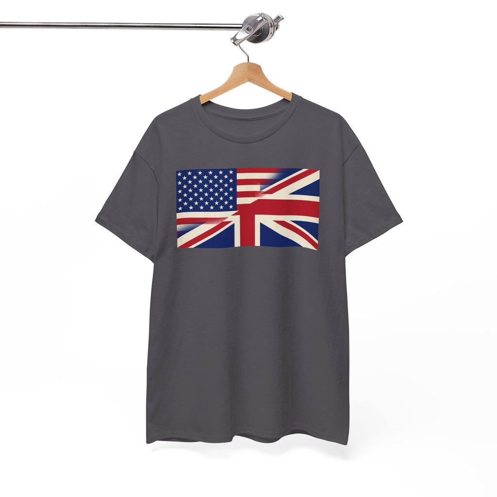 USA-UK Flag Graphic Tee — American British Union Jack Mashup T-Shirt