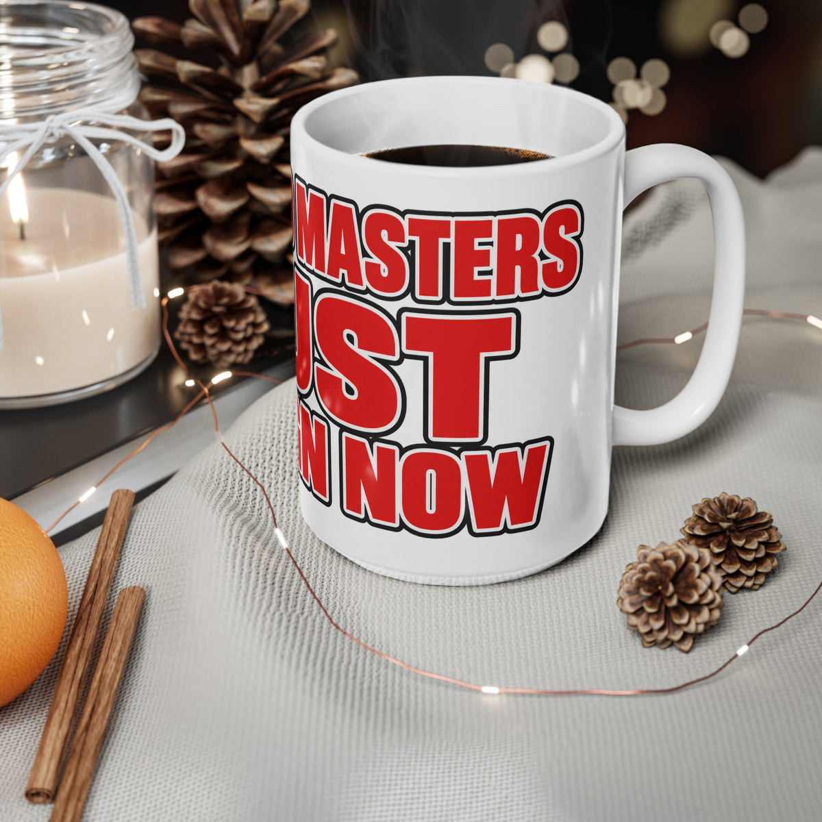 Richard Masters Must Resign Now Ceramic Coffee Mug — Bold Red Statement Mug
