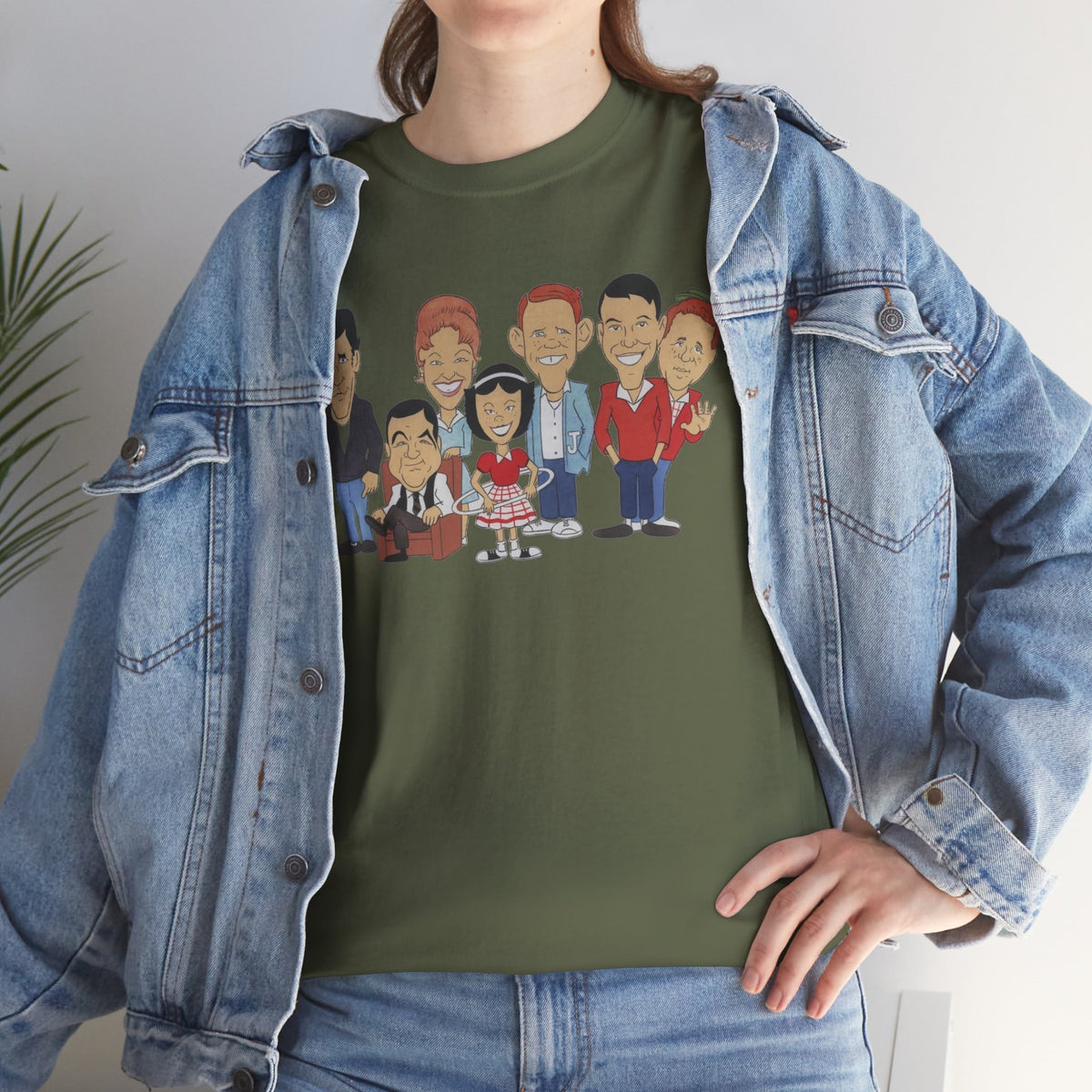 Happy Days Retro TV Cast Cartoon Tee - Vintage Sitcom Character Group Shirt