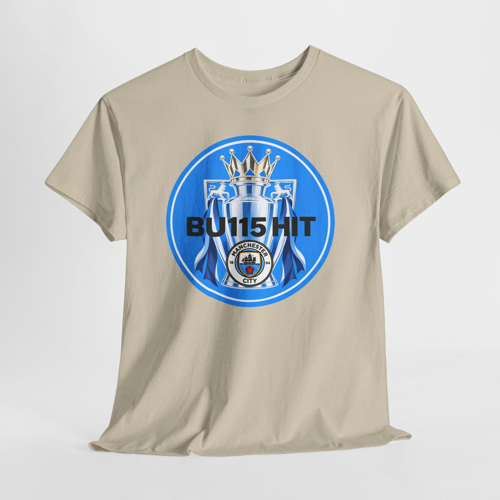 Manchester City Anti Premier League Charges Cotton T-Shirt — 'BU11SH1T' Blue Crown Football Shirt