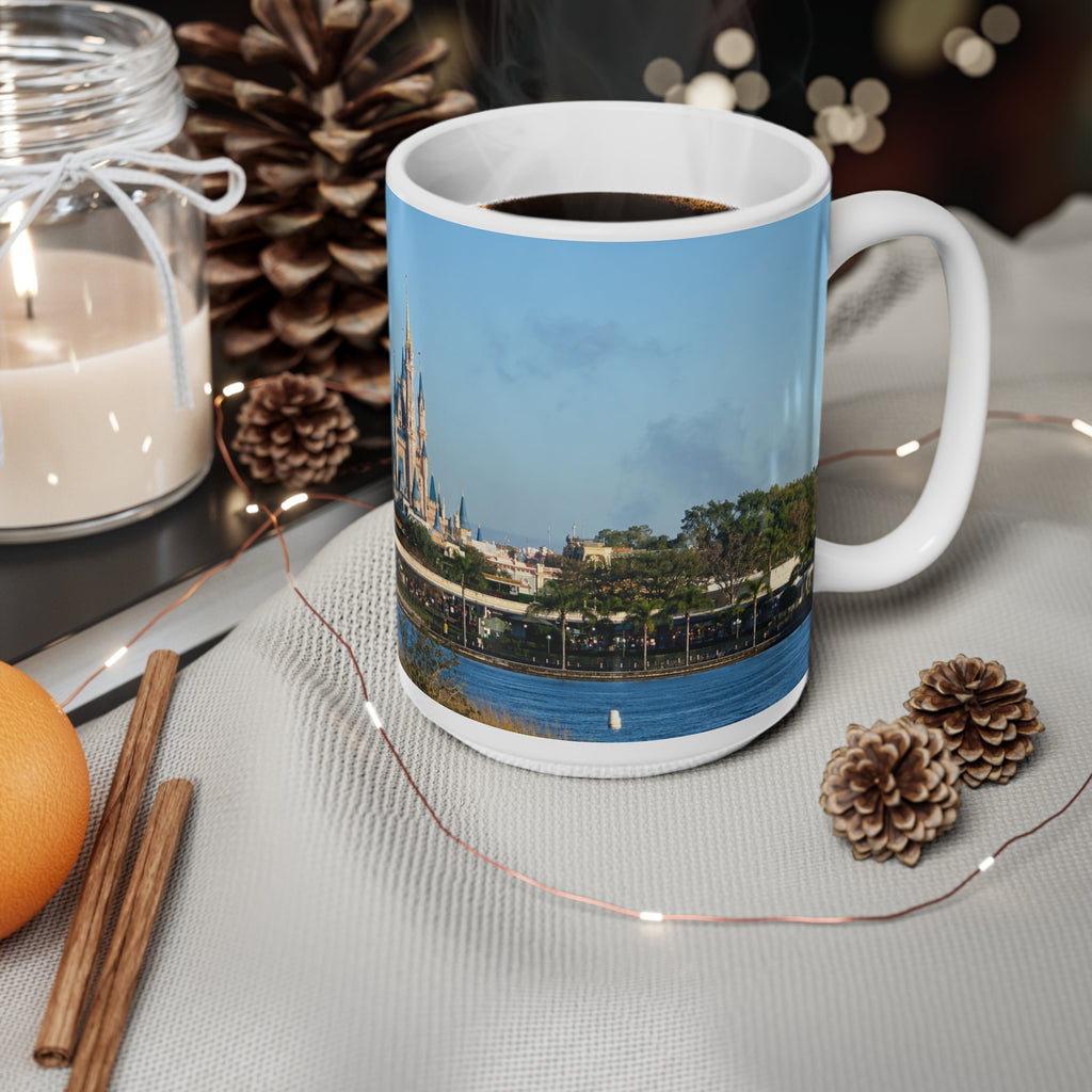 Magic Kingdom Castle Panorama Coffee Mug — Scenic Theme Park Castle Photo, 11oz & 15oz
