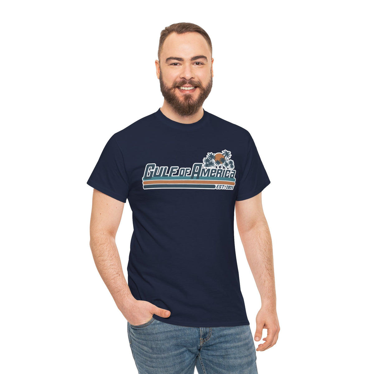 Gulf of America Vintage Surf Tee — Retro Beach Logo T-Shirt