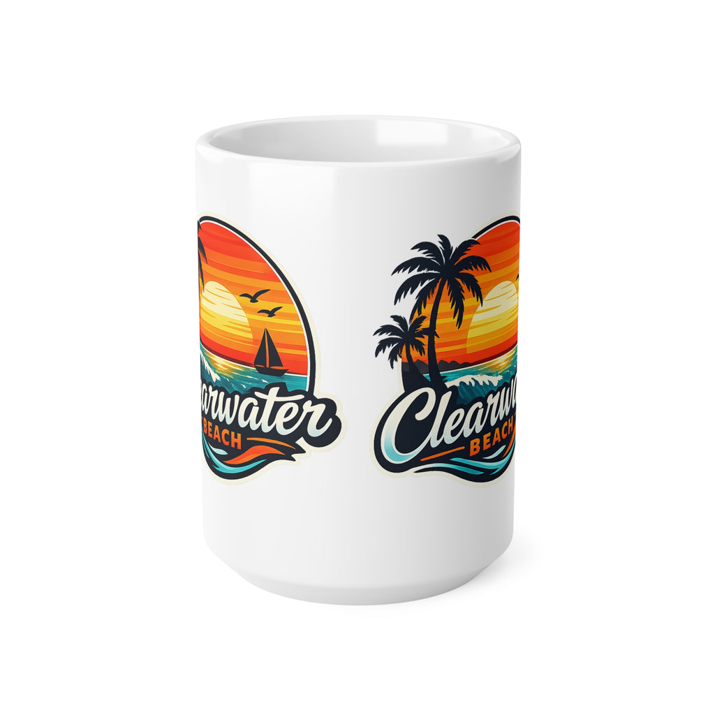 Clearwater Beach Ceramic Coffee Cups, 11oz, 15oz