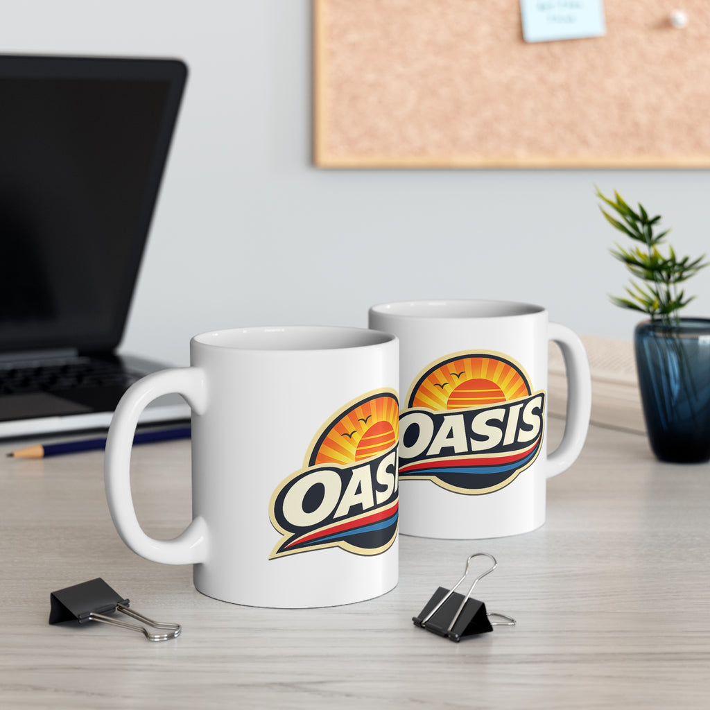 Oasis Sunrise Ceramic Mug — 11oz & 15oz Coffee Cup