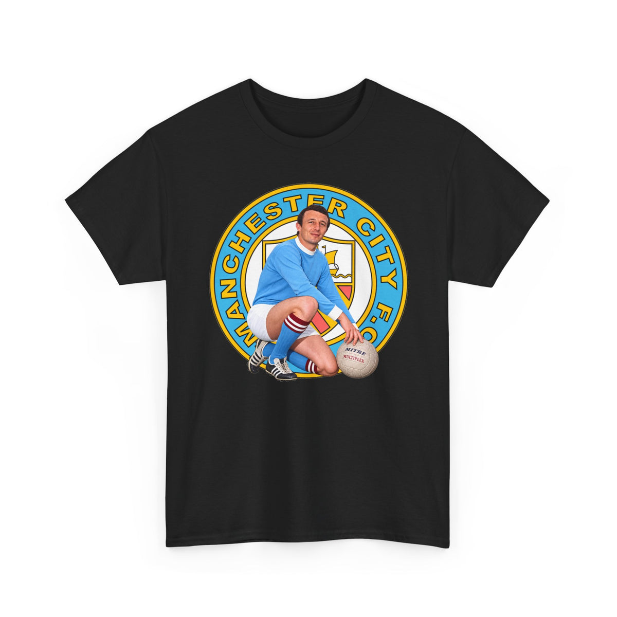 Mike Summerbee Manchester City Legend Retro Player Soccer T-Shirt