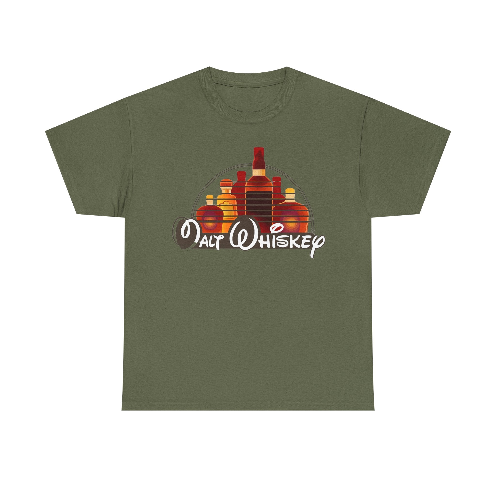 Whiskey Bottle Graphic Tee — Walt Whiskey Retro Bar Shirt