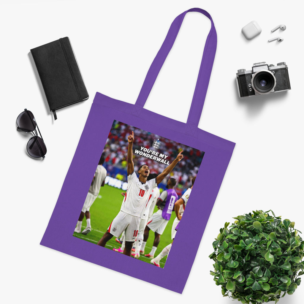 Jude Bellingham England Celebration Cotton Tote — "You're My Wonderwall" Stadium Photo Bag