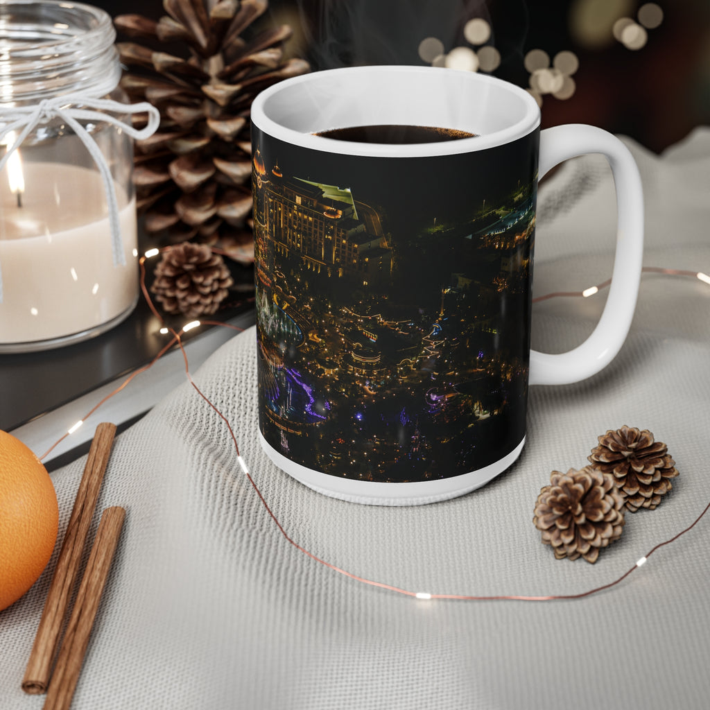 Epic Universe Nightscape Ceramic Coffee Mug — Neon Skyline 11oz & 15oz