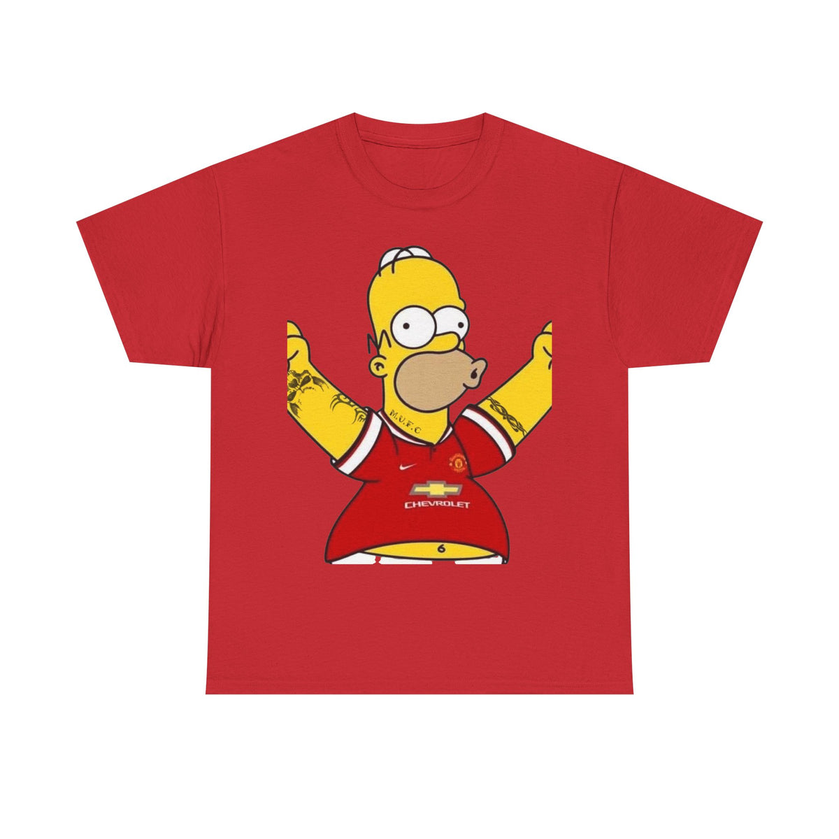 Homer Simpson Manchester Fan T-Shirt — Cartoon Football Supporter Tee