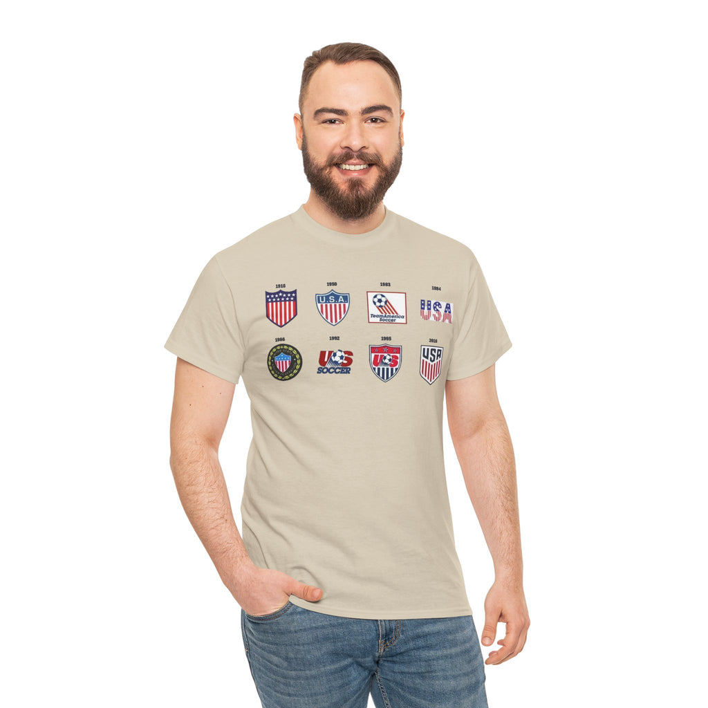 USA Soccer Logos Graphic Tee — Retro American Soccer Logo T‑Shirt