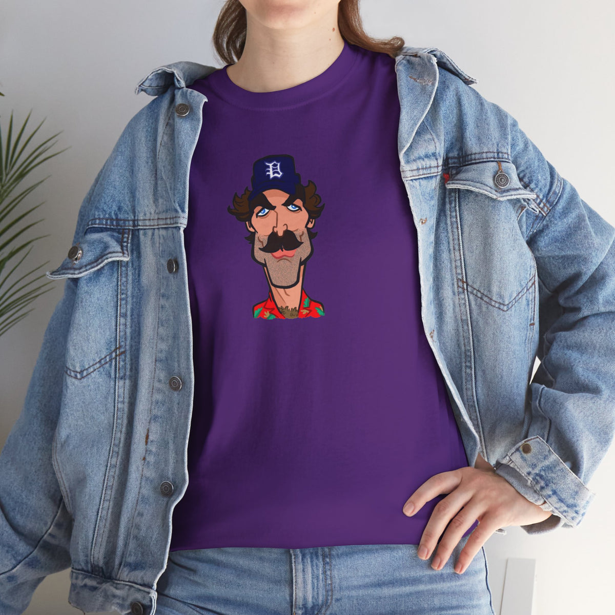 Magnum PI Retro Caricature T-Shirt — Retro Mustache Hat Portrait Tee