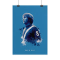 Colin Bell Manchester City Rolled Poster — Vintage Football Player 'Colin Bell' Blue Art Print