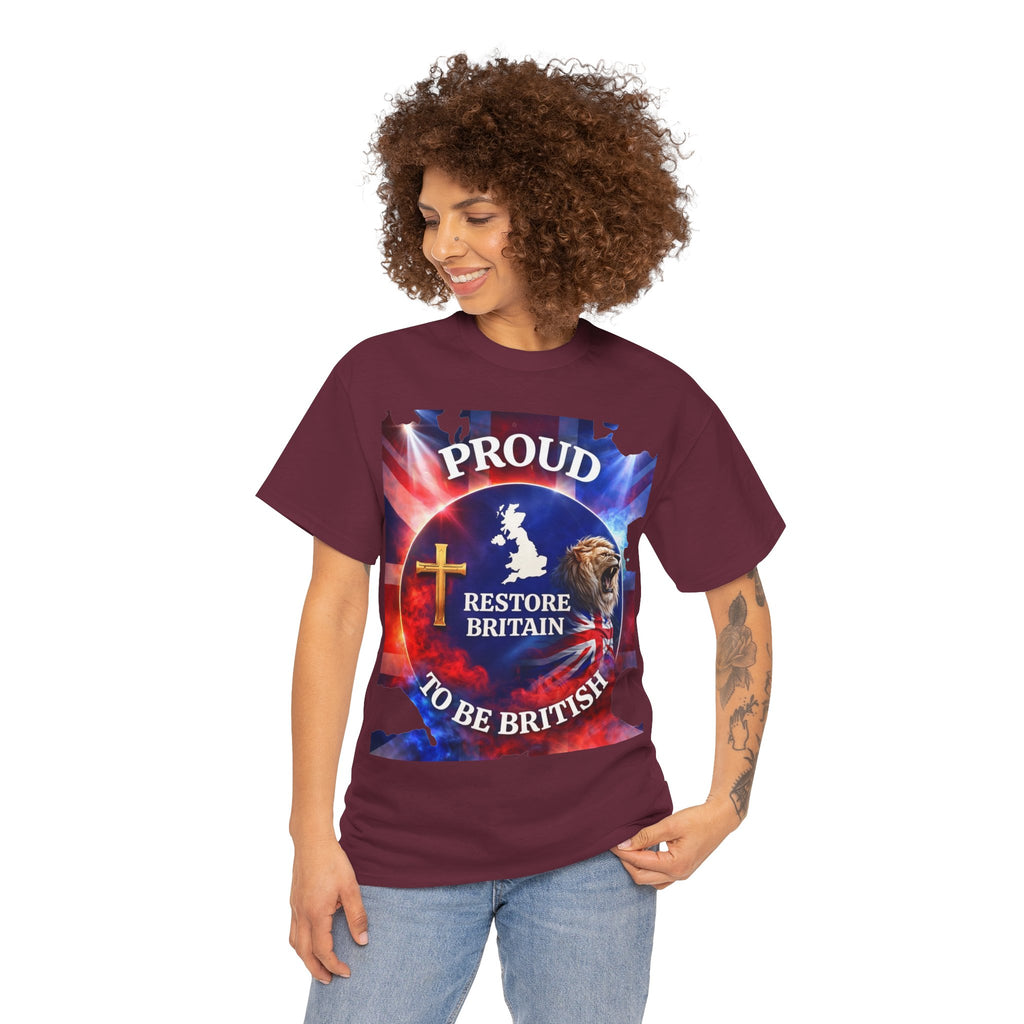 Proud to Be British Restore Britain Cotton T‑Shirt