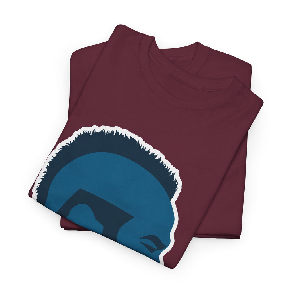 Mr T Profile Silhouette T‑Shirt – Blue Head & Gold Earring Graphic