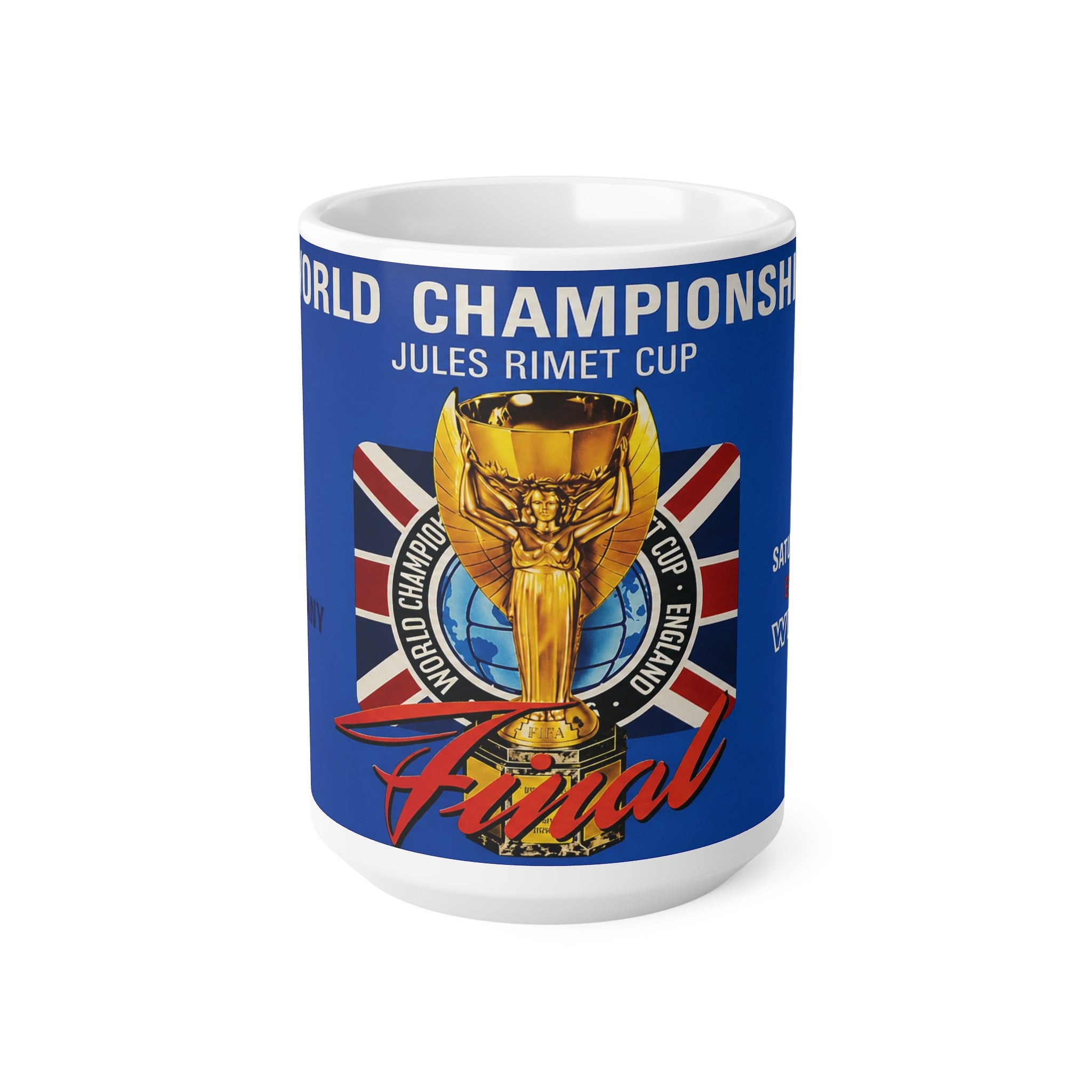 1966 World Cup Final Programme Inspired — Jules Rimet Cup England vs West Germany Ceramic Coffee Cup (11oz/15oz)
