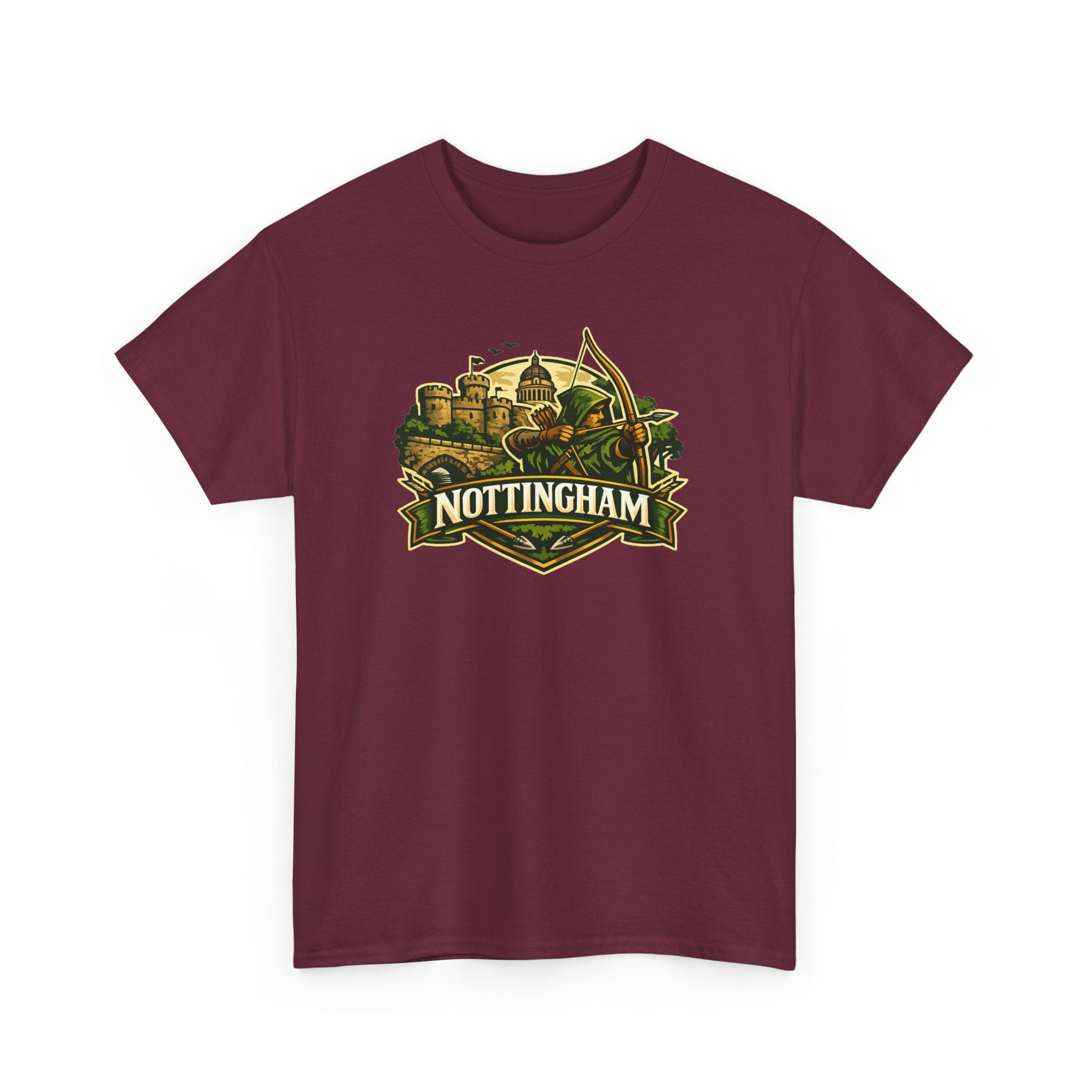 Nottingham Vintage Crest T-Shirt — Robin Hood Castle Travel Tee