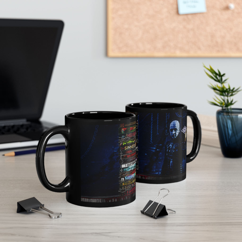 Hellraiser Pinhead & Lament Configuration Black Coffee Mug – Horror Movie Fan Gift (11oz/15oz)