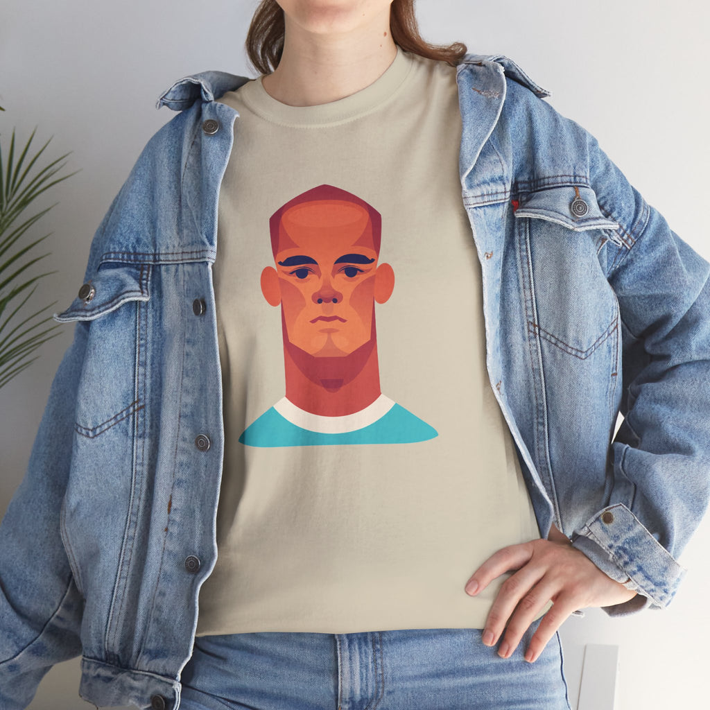 Vinny Kompany Manchester City Legend Minimalist Portrait Tee — Bold Stylized Face Graphic T-Shirt