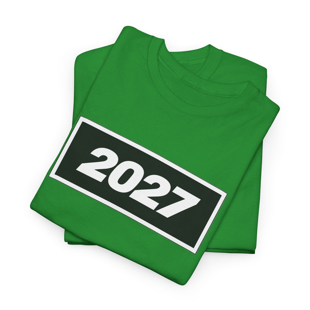Oasis Inspired 2027 Graphic Tee — Minimal Year Rectangle T‑Shirt for New Year Celebrations